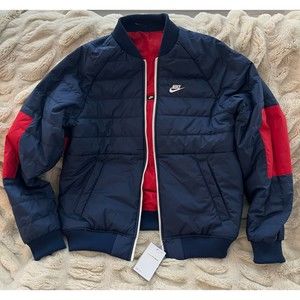 NWT Men Size M Nike Therma Fit Legacy Reversible Bomber Puffer Jacket DD6849-687